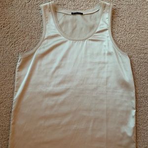 Sisley champagne silk racer back blouse